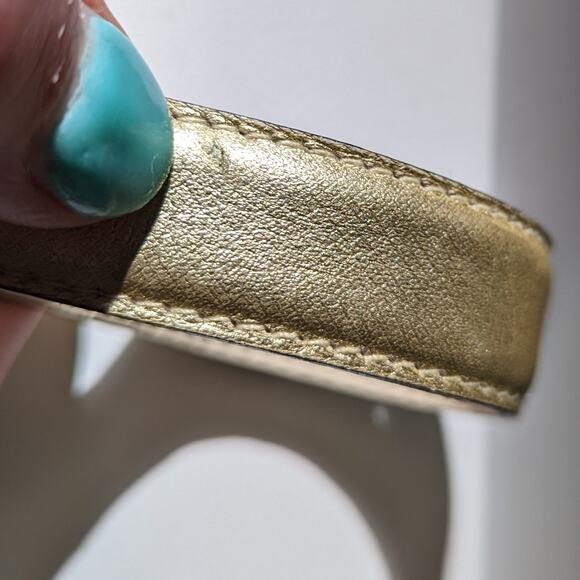 Vintage 80's Paloma Picasso XXX Leather Belt Gold Tone Size Small - Picture 4 of 6